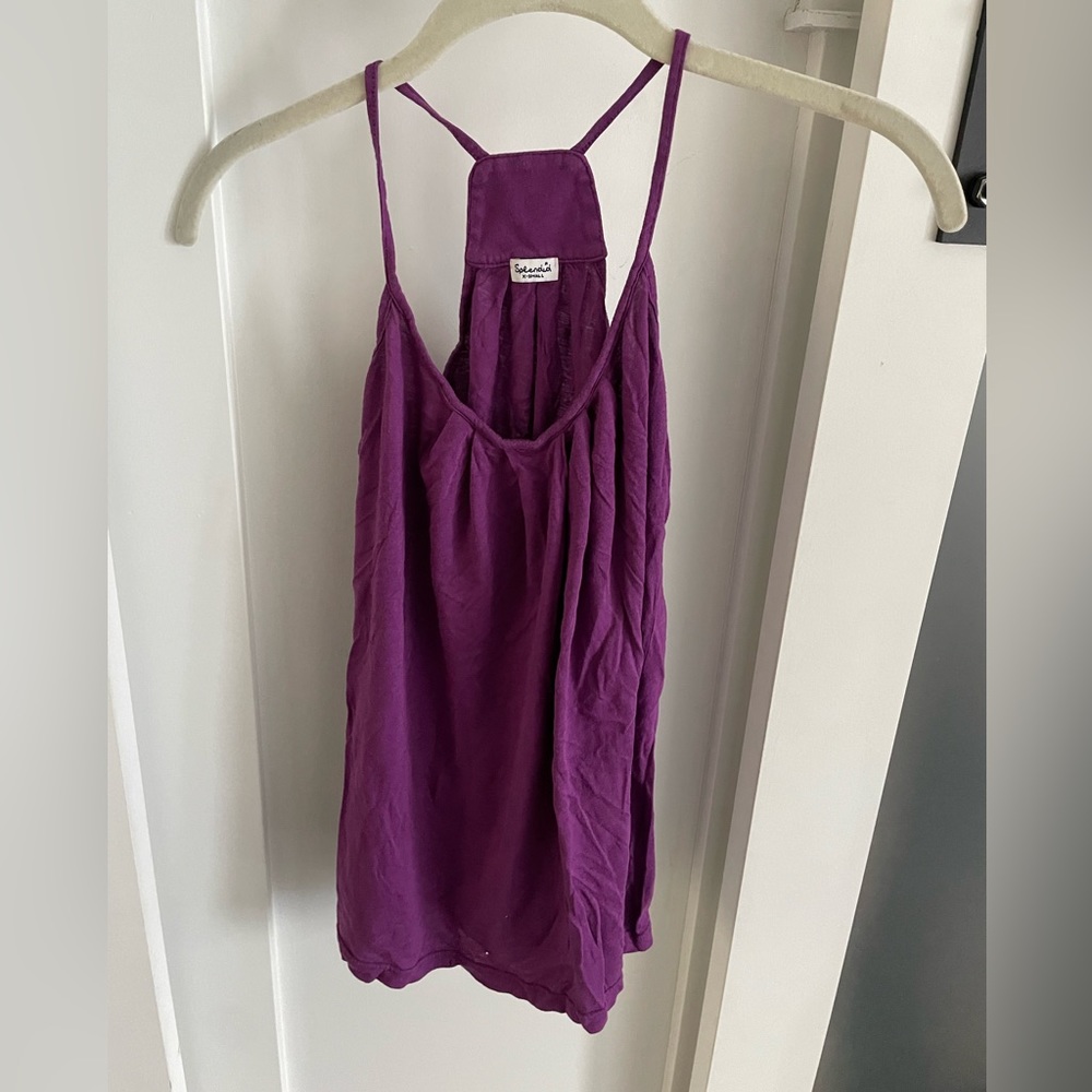 Splendid racer back tank top in purple, size xs